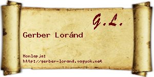 Gerber Loránd névjegykártya